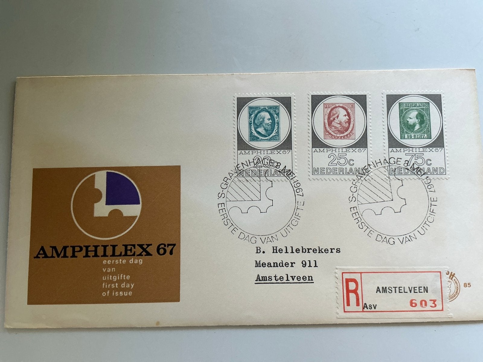 Amphilex 67 Eerste Dag van Uitgifte - Nederland, Postzegels en Munten, Postzegels | Eerstedagenveloppen, Verzenden, Onbeschreven