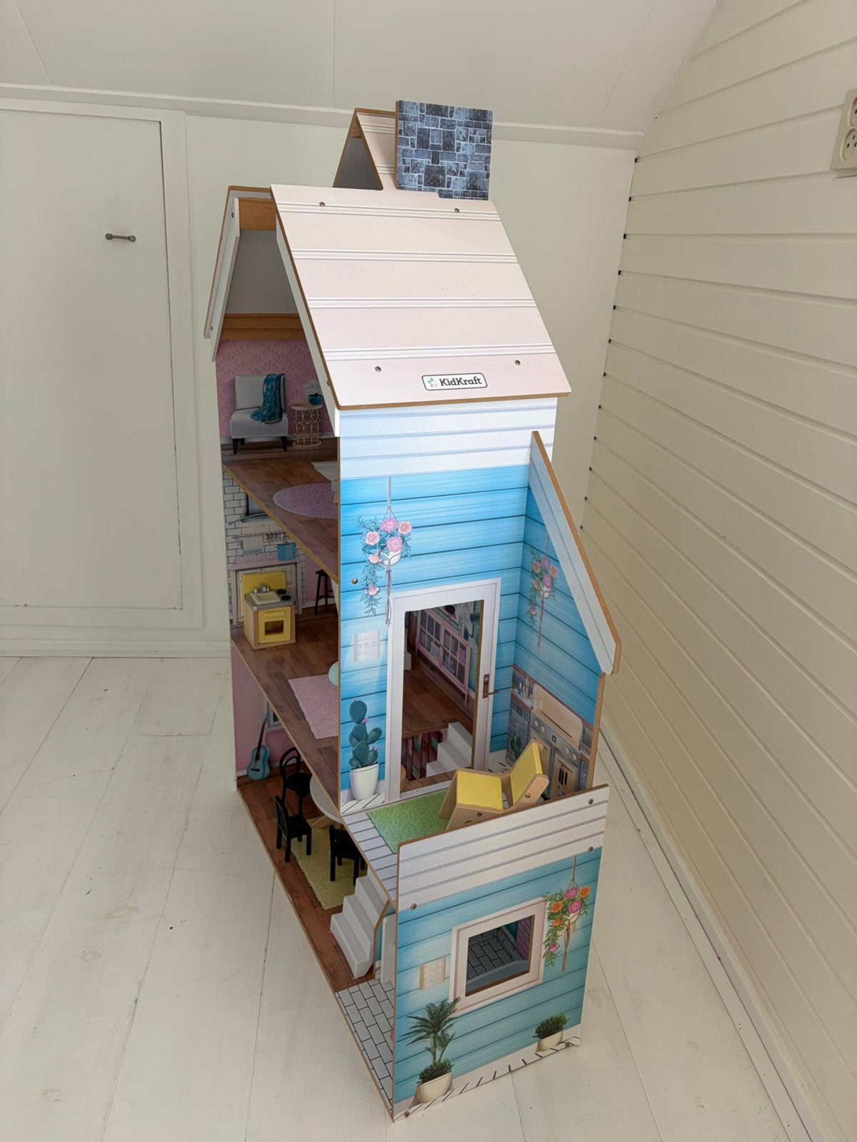 KidKraft houten poppenhuis, geschikt voor Barbie, Ophalen of Verzenden, Gebruikt, Poppenhuis