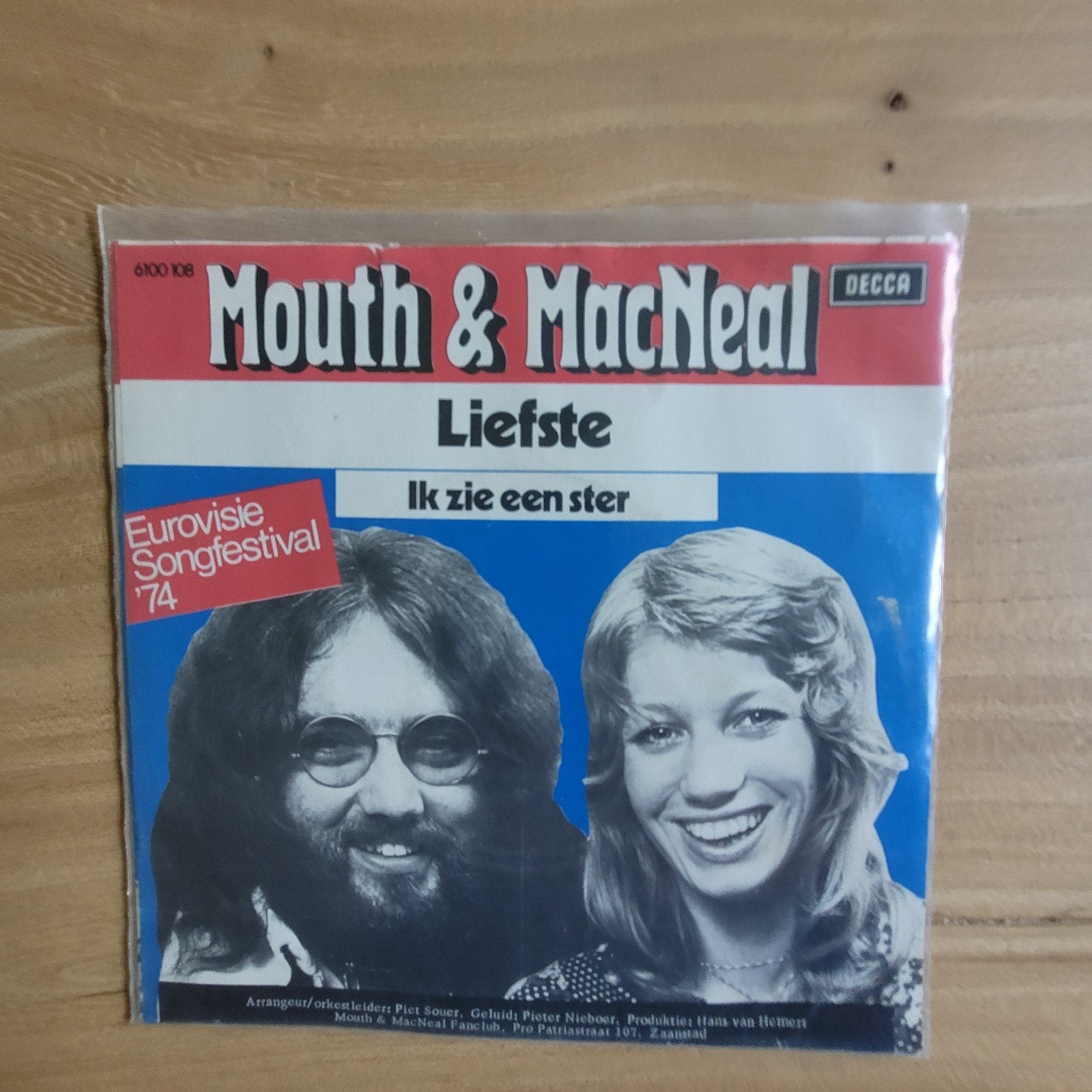 Mouth & MacNeal - Liefste / Ik zie een ster (Eurovisie '74), Cd's en Dvd's, Gebruikt, 7 inch, Ophalen of Verzenden, Pop