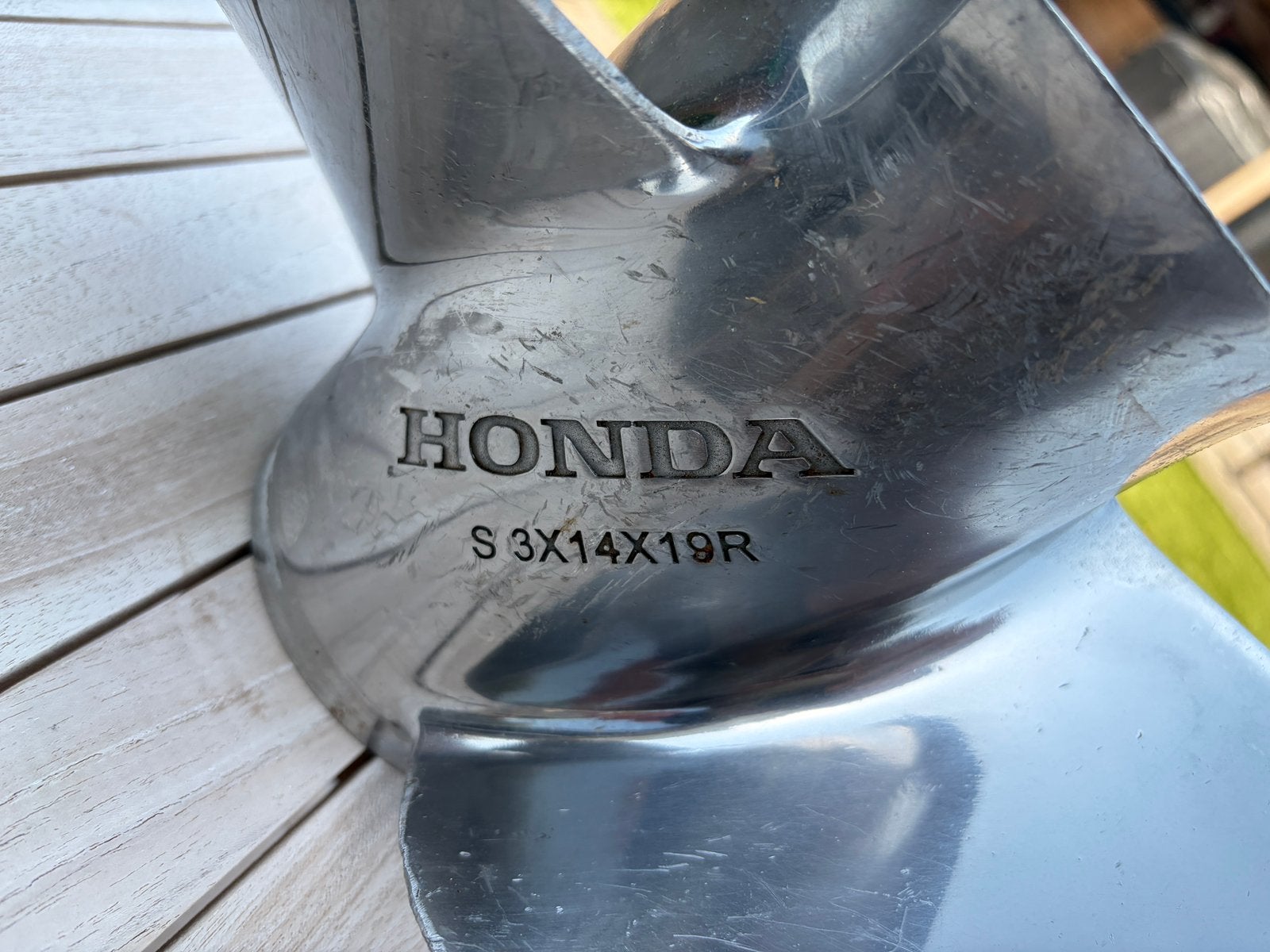 Rvs Propeller 14x19 honda, Yamaha, Ophalen of Verzenden, Zo goed als nieuw, Motor en Techniek, Motorboot
