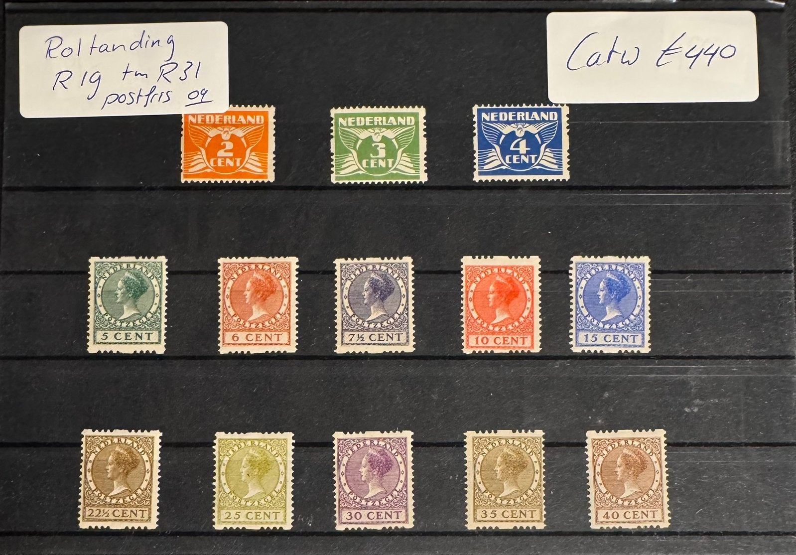 Nederland Roltanding R19 - R31 postfris originele gom, Ophalen of Verzenden