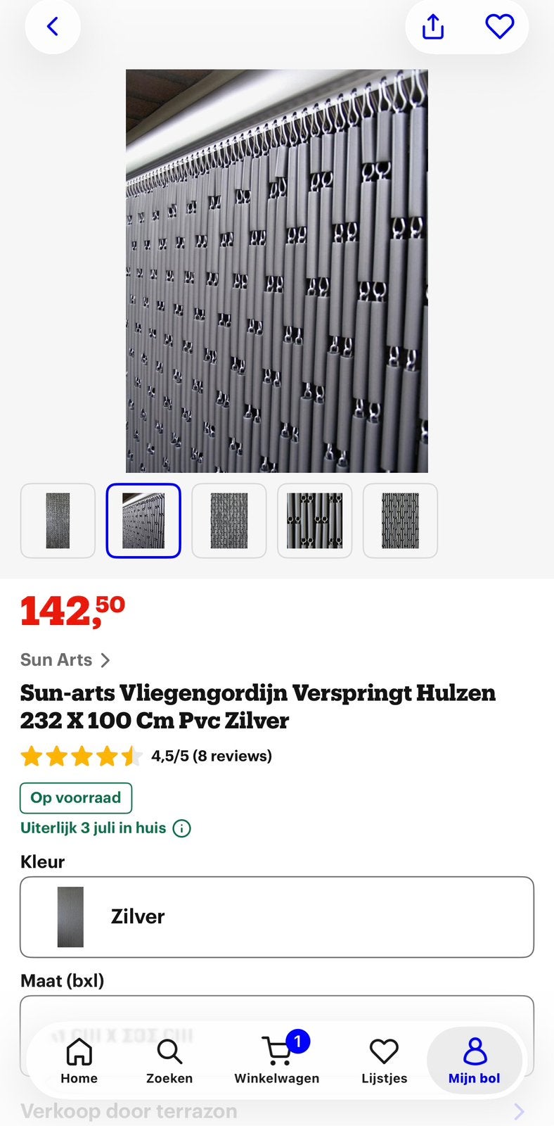 Vliegengordijn, Ophalen of Verzenden, Zo goed als nieuw, Binnendeur, 200 tot 215 cm