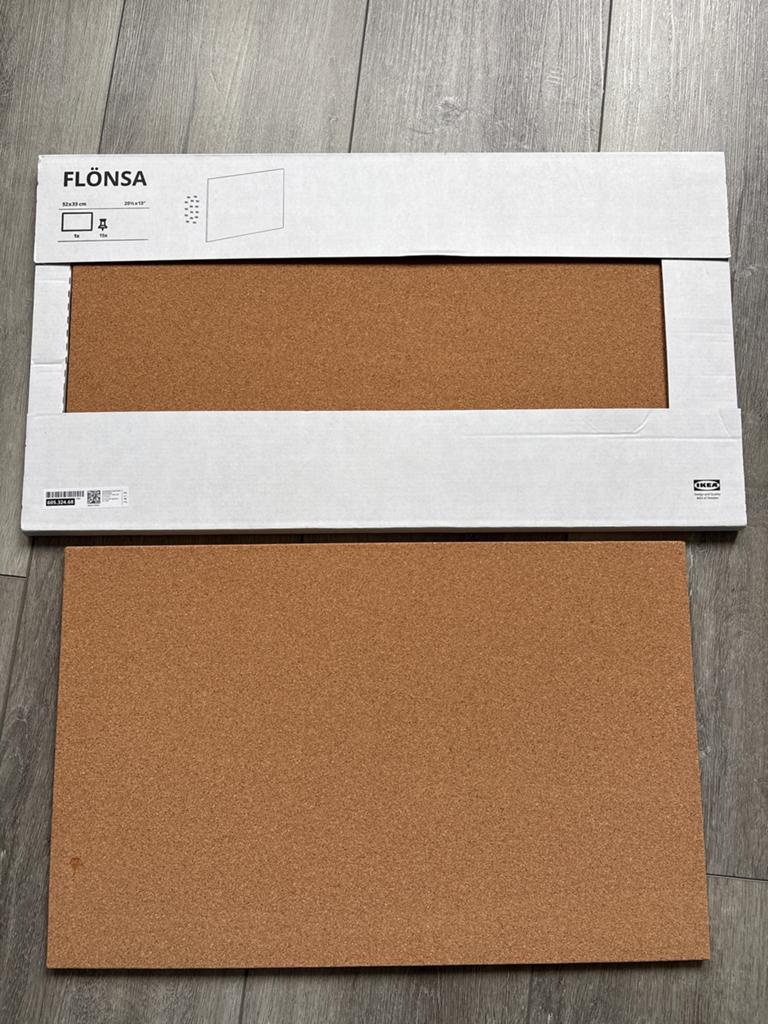 IKEA FLÖNSA kurkbord 52x33 cm prikbord 2 stuks, Huis en Inrichting, Woonaccessoires | Memoborden, Ophalen, Zo goed als nieuw, Overige typen