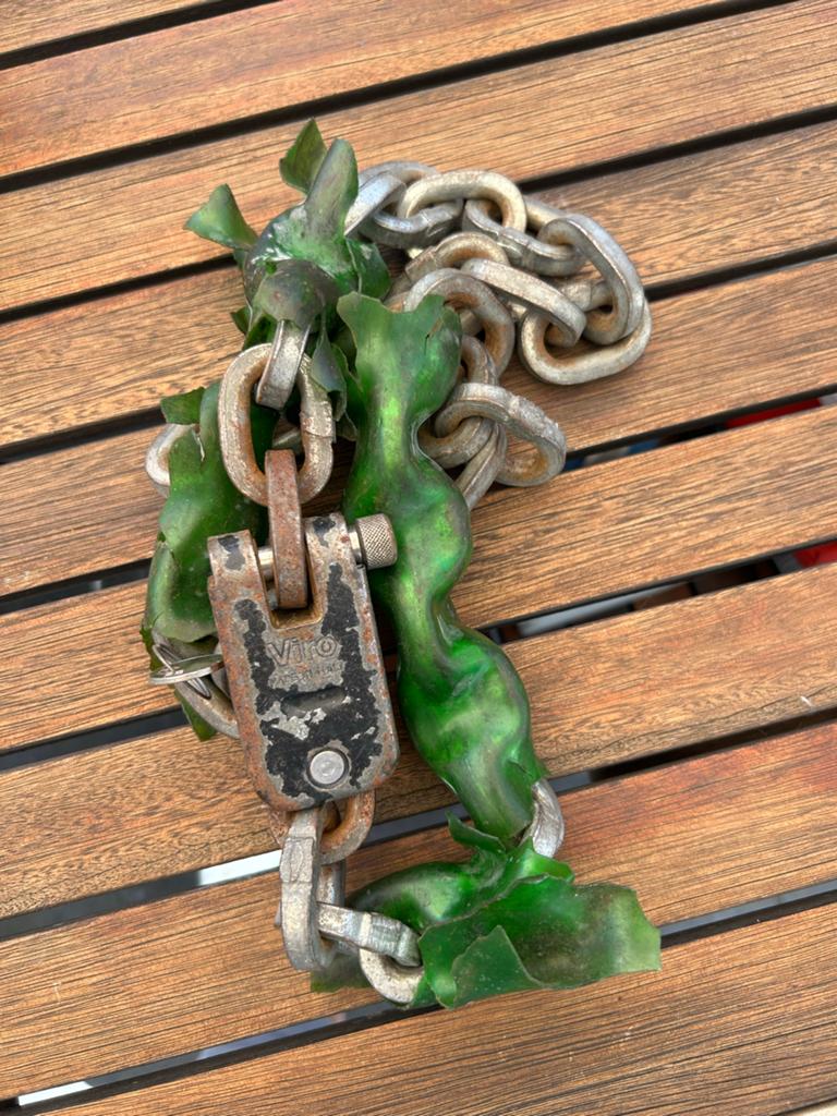 Viro gehard kettingslot met sleutel, Ophalen of Verzenden, Gebruikt, Kettingslot