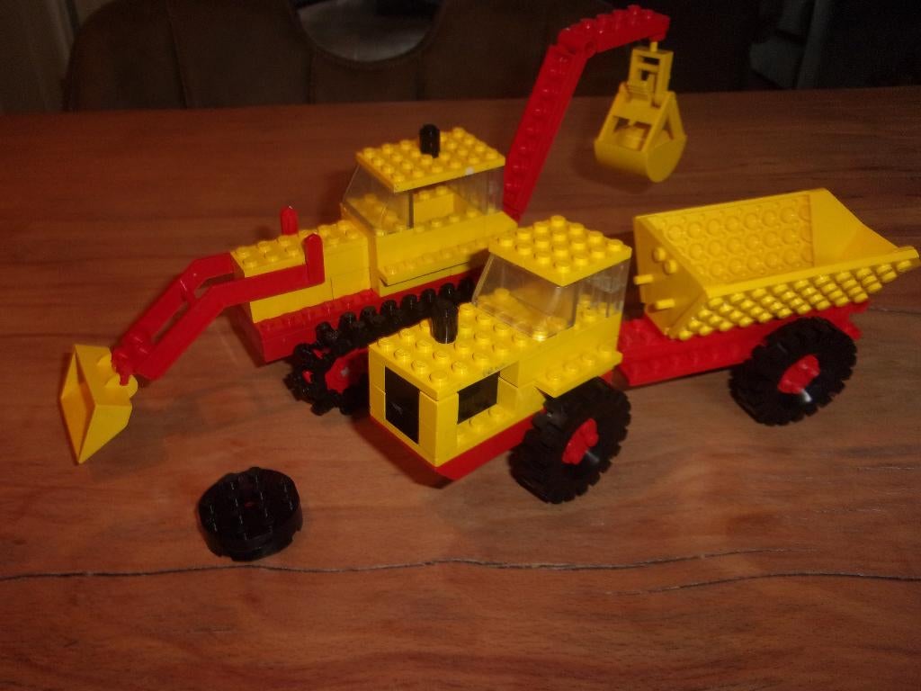 Lego Legoland  387-1 Excavator and Dumper uit 1976, Gebruikt, Lego, Ophalen of Verzenden, Compleet