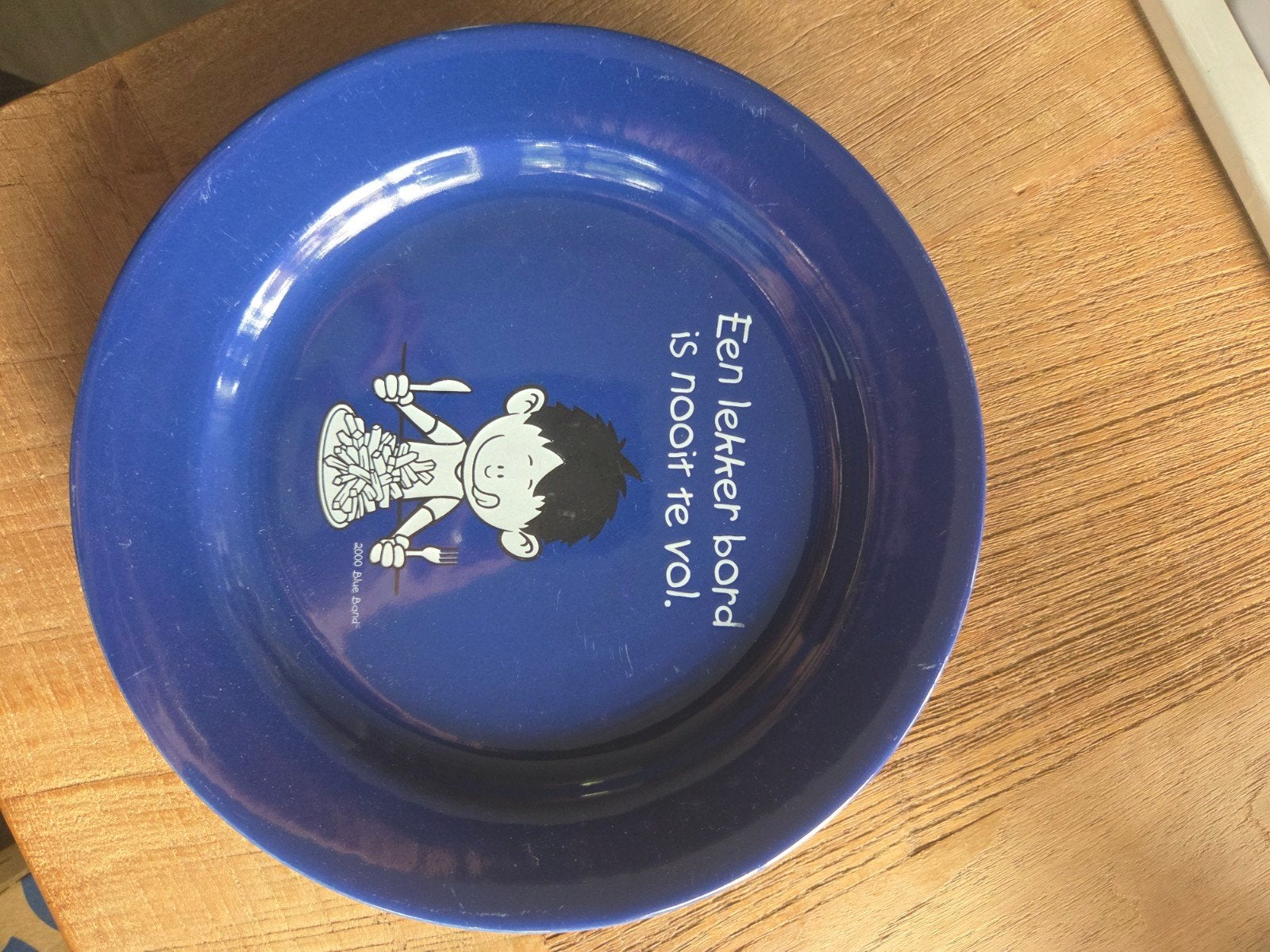 2 Blueband borden met leuke teksten, Kunststof, Gebruikt, Overige merken, Ophalen of Verzenden
