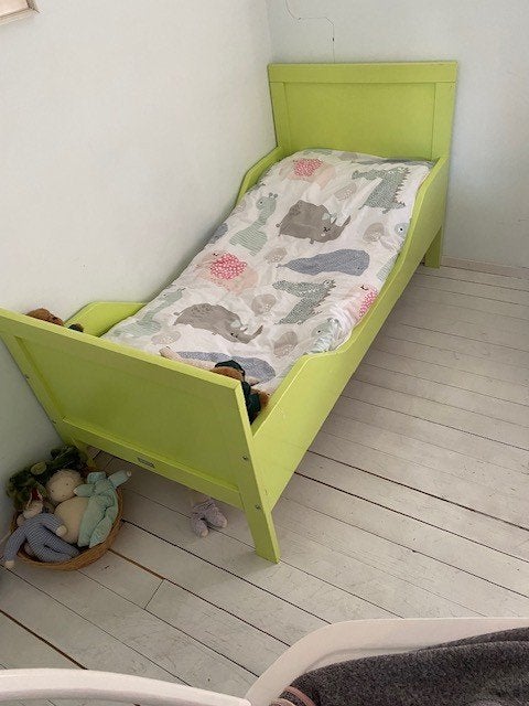 kinderbed, Kinderen en Baby's, Ophalen, Gebruikt, 70 tot 85 cm, Matras