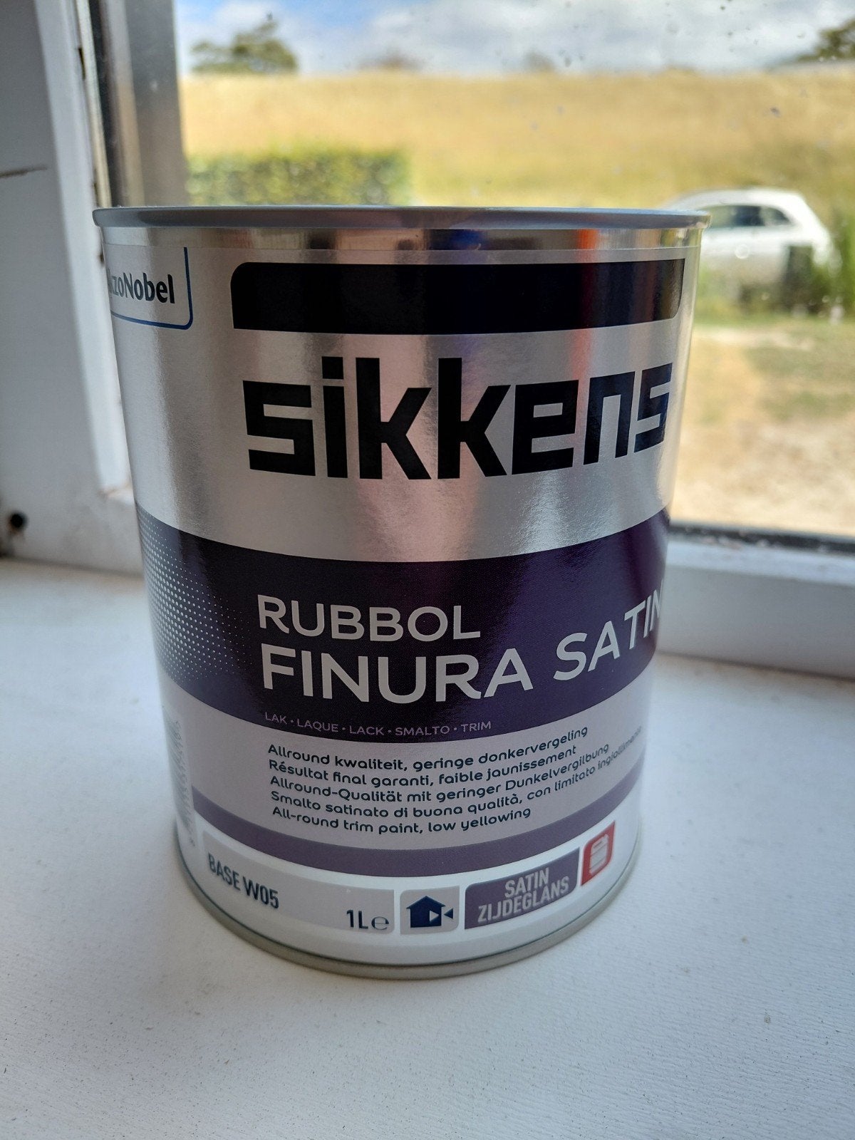 Sikkens Rubbol Finura Satin Lakverf - Rijks Bruin 1L, Ophalen, Nieuw, Overige typen