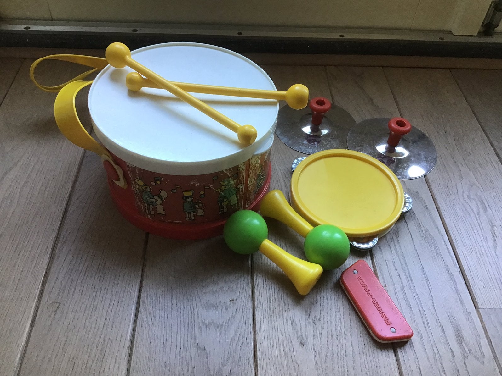Fisher Price Marching Band nr 921 / trommel, sambaballen, Ophalen of Verzenden, Gebruikt, Speelset
