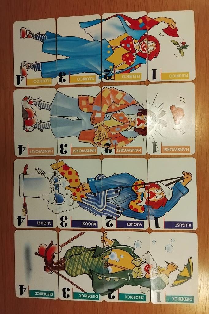 Vintage Clowns Kwartetspel van Fleuri - clown kwartet, Verzamelen, Speelkaarten, Jokers en Kwartetten, Ophalen of Verzenden, Gebruikt