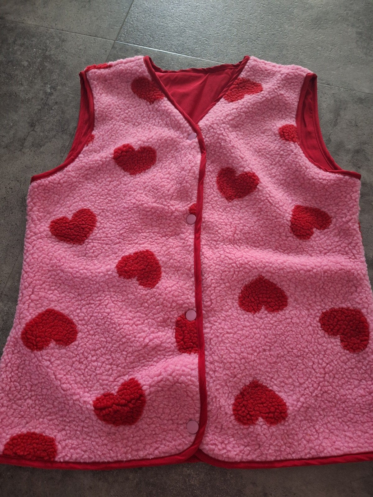 Nieuw! en in zak! gilet dames teddy met hartjes maat M!, Maat 38/40 (M), Nieuw, Ophalen of Verzenden, Roze