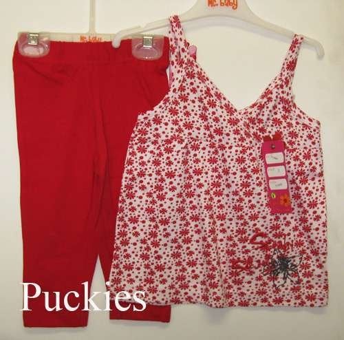 Top + legging rood/wit maat 104 NIEUW (8912) a, Mc Baby Girls, Meisje, Nieuw, Ophalen of Verzenden