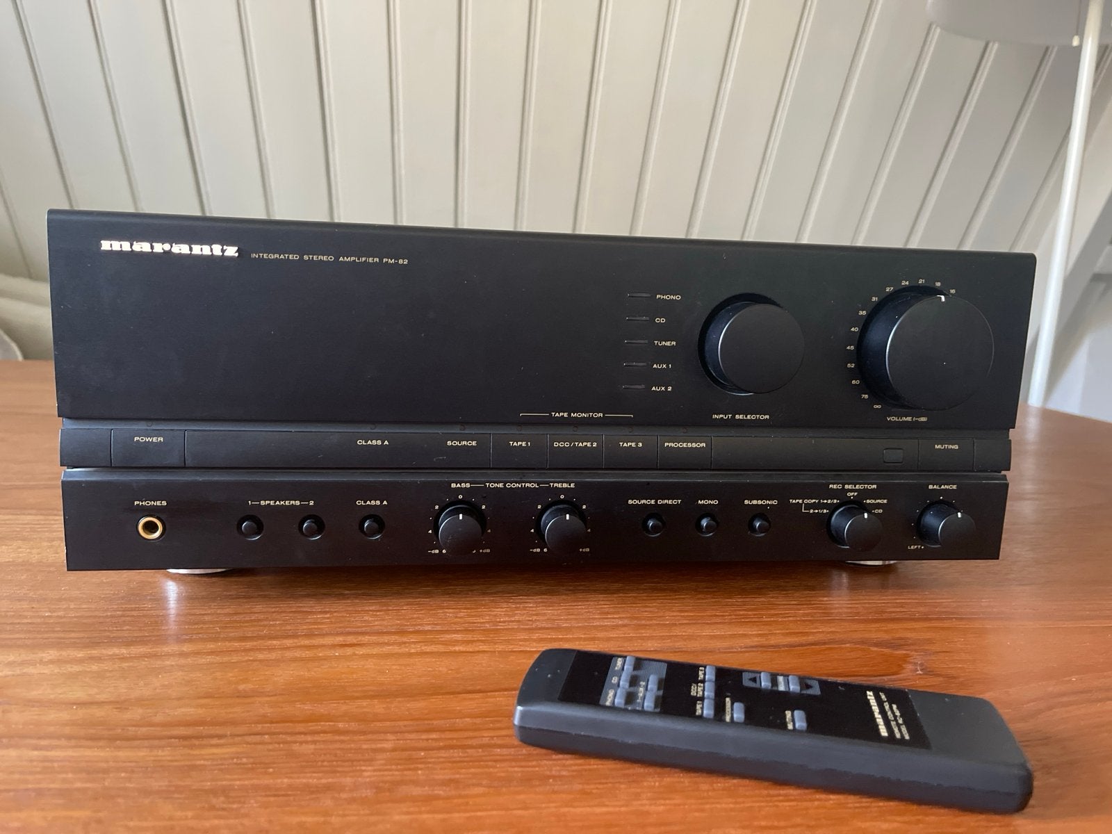Marantz PM-82 Stereo Versterker met Afstandsbediening, Zo goed als nieuw, 60 tot 120 watt, Stereo, Ophalen