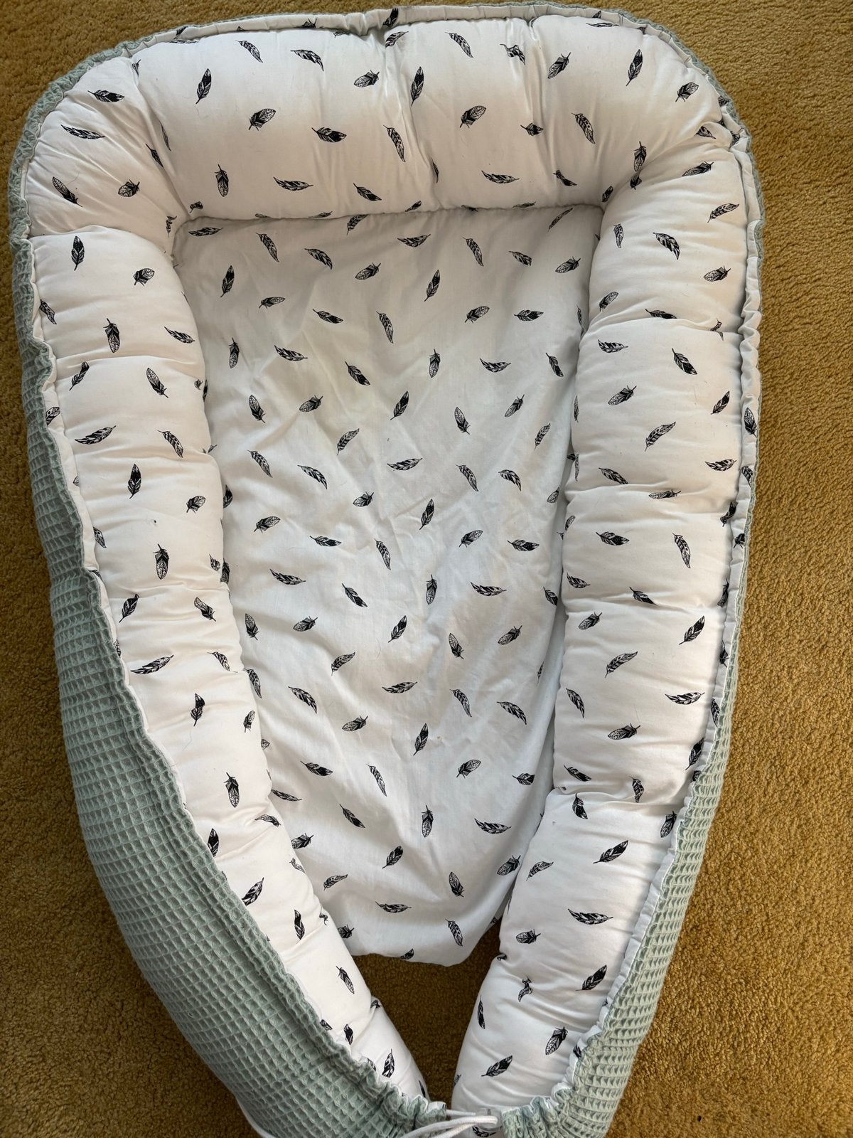 Babynestje met wafelstof en verenprint, Ophalen of Verzenden, Gebruikt, Overige typen