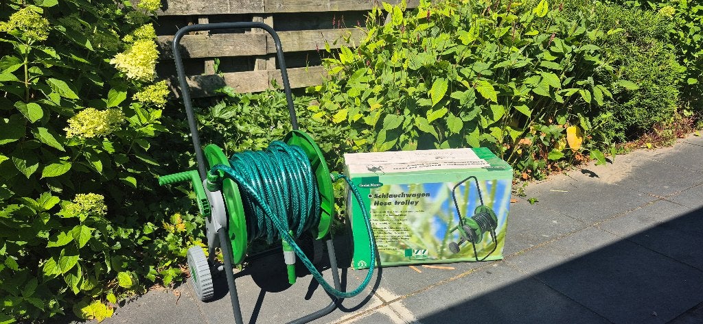 Nieuw 30/60 meter tuinslang haspel wagen, Tuin en Terras, Tuinslangen, Ophalen of Verzenden, Nieuw, Tuinslang