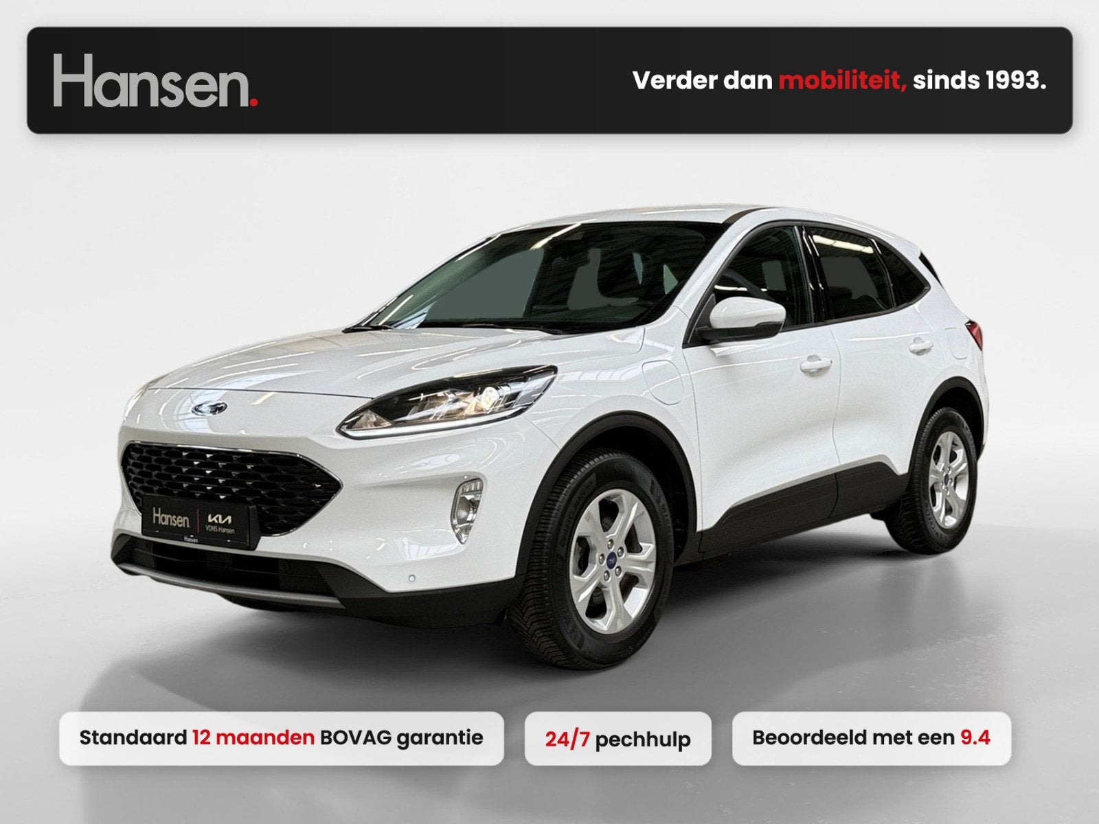 Ford Kuga 2.5 PHEV Trend I Winterpakket I Navi I Cruise Cont, Auto's, Gebruikt, Euro 6, 4 cilinders, Wit