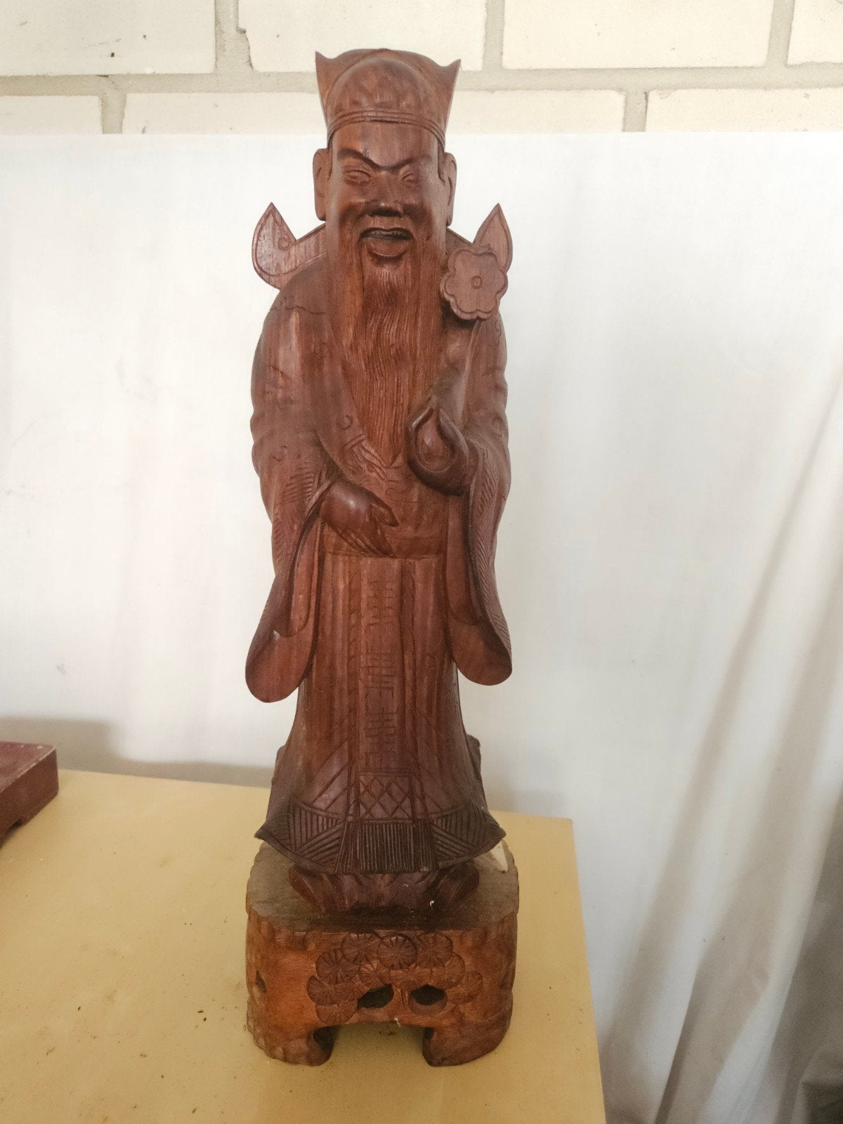 Houten beeld 48cm - Oosterse figuur, Ophalen of Verzenden, Handgemaakt, 20 - 50 cm, Beeld