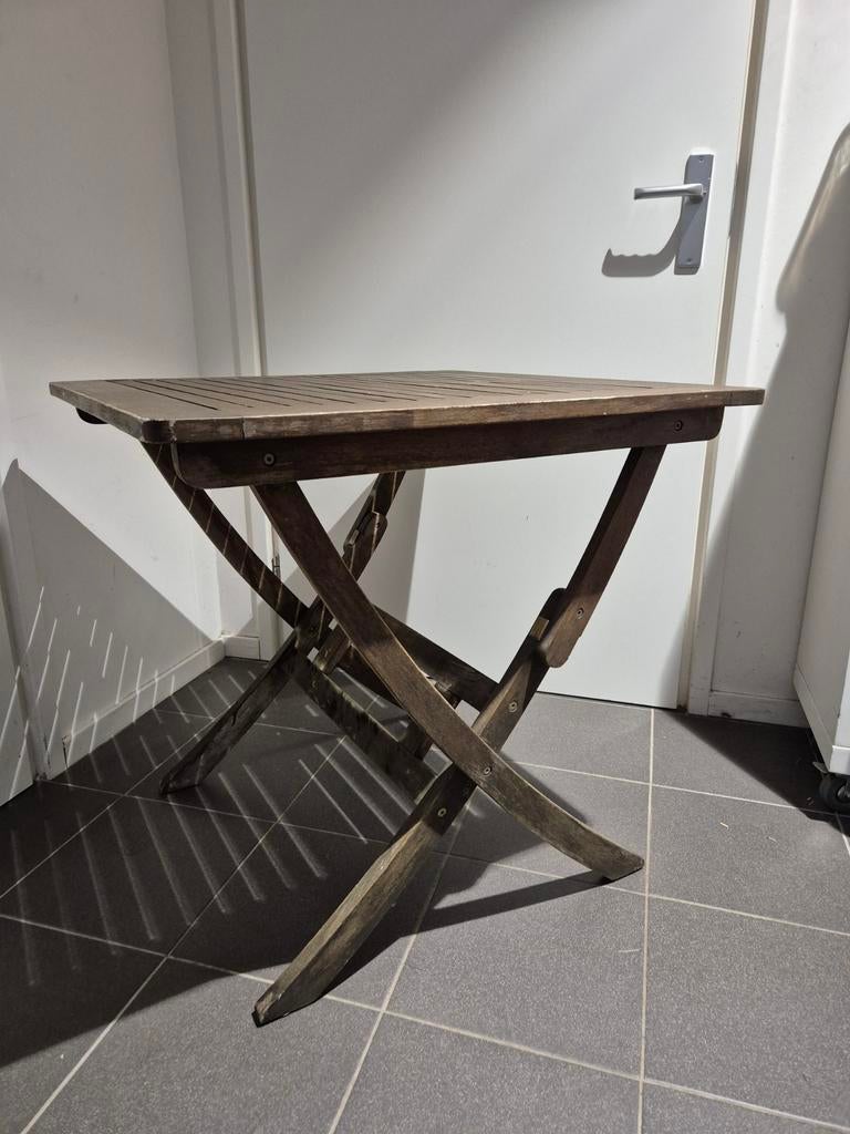 Houten tuintafel inklapbaar, Ophalen, Gebruikt, Onbekend, Onbekend