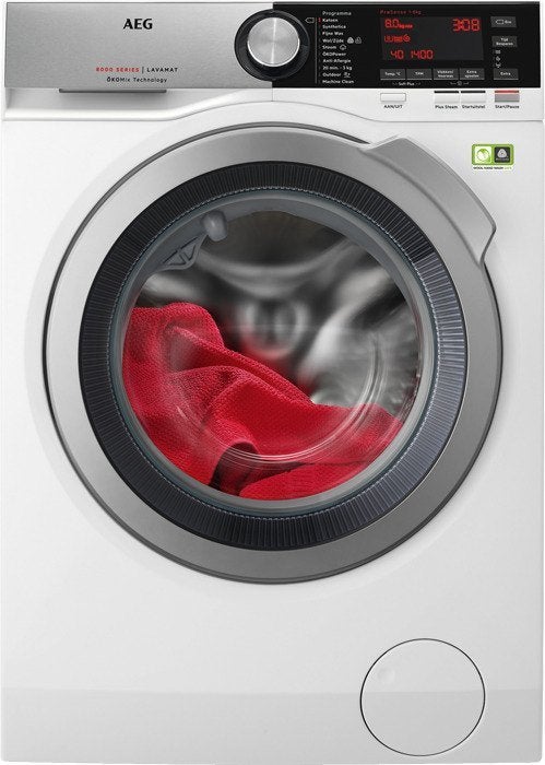 AEG L8FE84CS,8 kg,1400 t.,Stoom,Display,IQ drive motor,Garan, Ophalen, 1200 tot 1600 toeren, 8 tot 10 kg, Voorlader