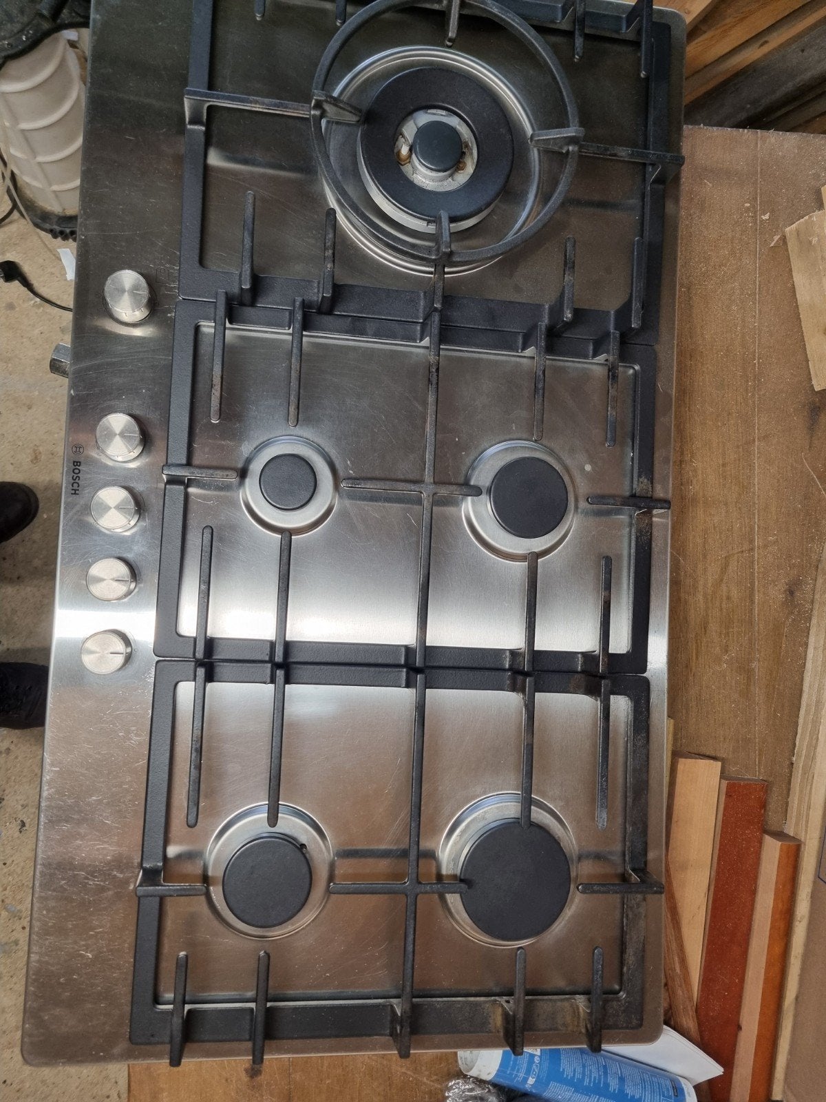 Bosch Gas Kookplaat 5-pits RVS - Zo goed als nieuw, Witgoed en Apparatuur, Kookplaten, Ophalen of Verzenden, Zo goed als nieuw