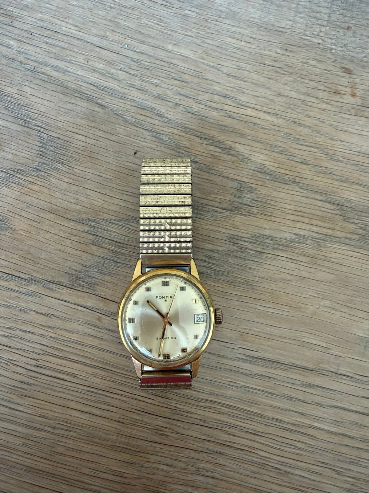 Vintage horloge Pontiac, Ophalen of Verzenden, Gebruikt, Staal, Overige merken