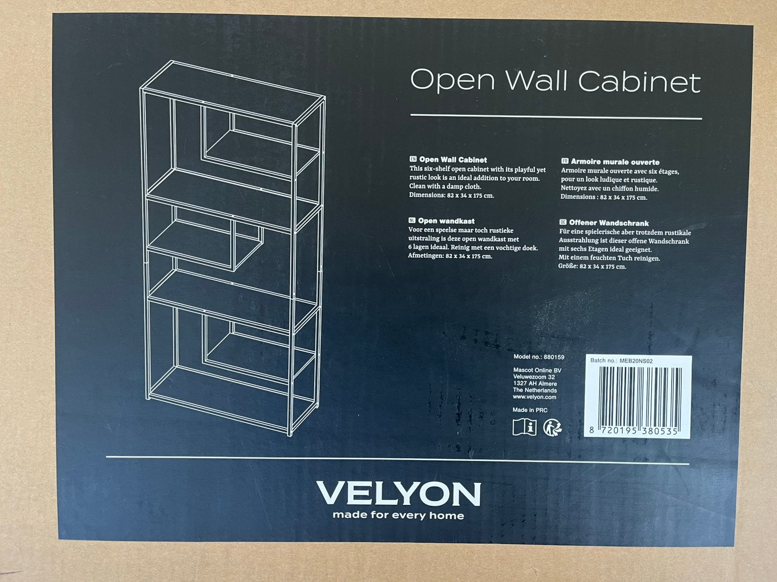Open wandkast, Ophalen, Nieuw