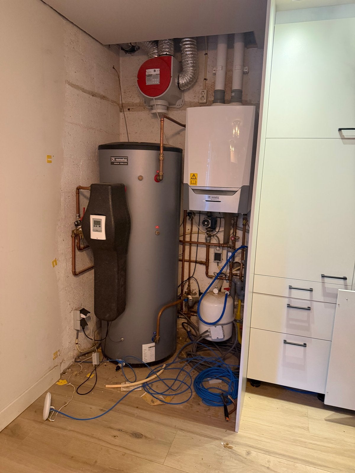 Remeha CV-ketel 65 kW met 300L Aqua Cella Boiler, Doe-het-zelf en Verbouw, Ophalen, Gebruikt, Hoog rendement (Hr), Cv-ketel of Combi-ketel