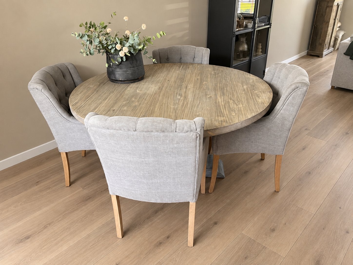 Versmissen ronde kloostertafel Ø150cm, Ophalen, Zo goed als nieuw, Rond, 100 tot 150 cm