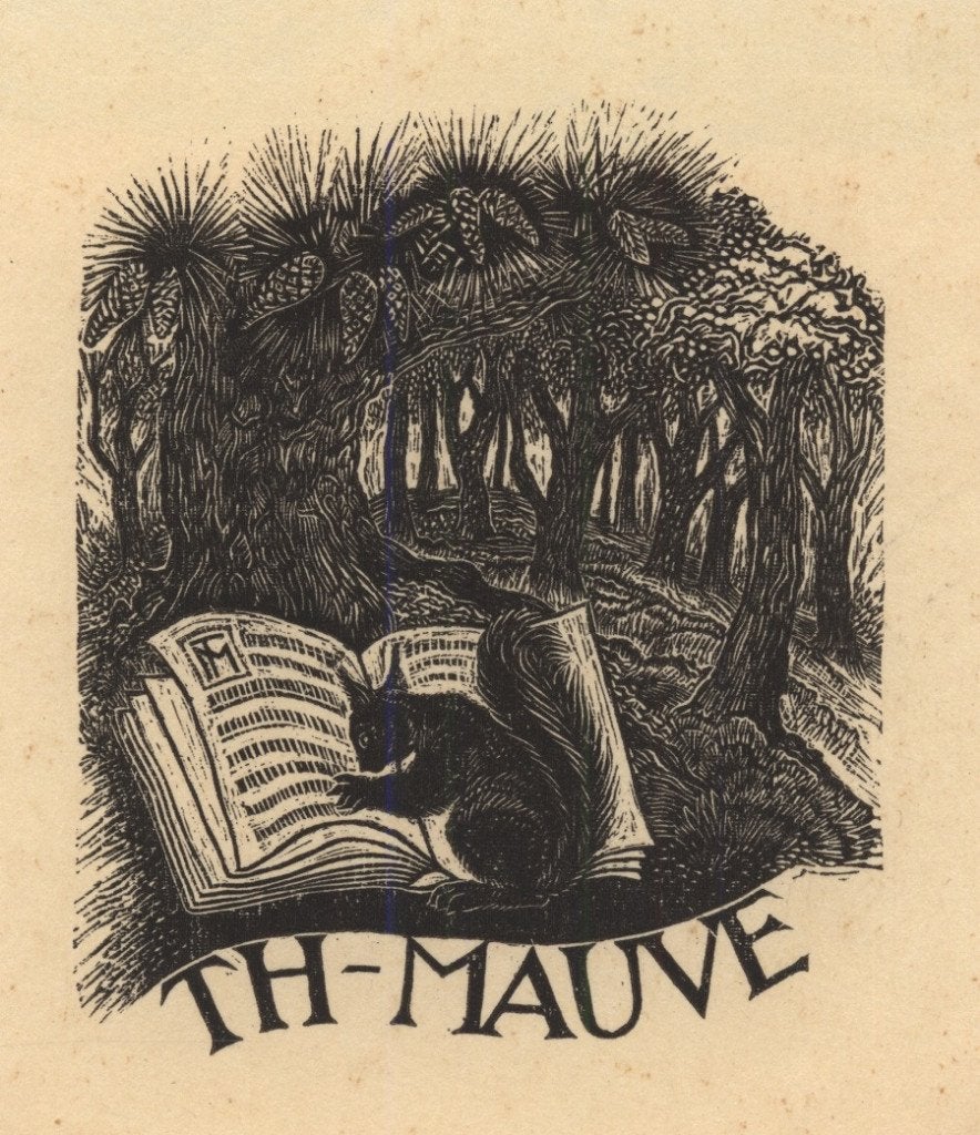 0343 Ex Libris Nederland : Thijs Mauve, 1938, Verzenden, Ex libris