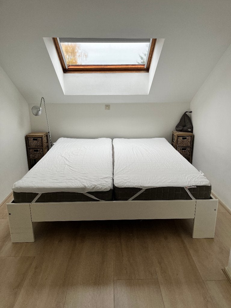 Bed 180x200, Ophalen, Gebruikt, Eenpersoons, Wit