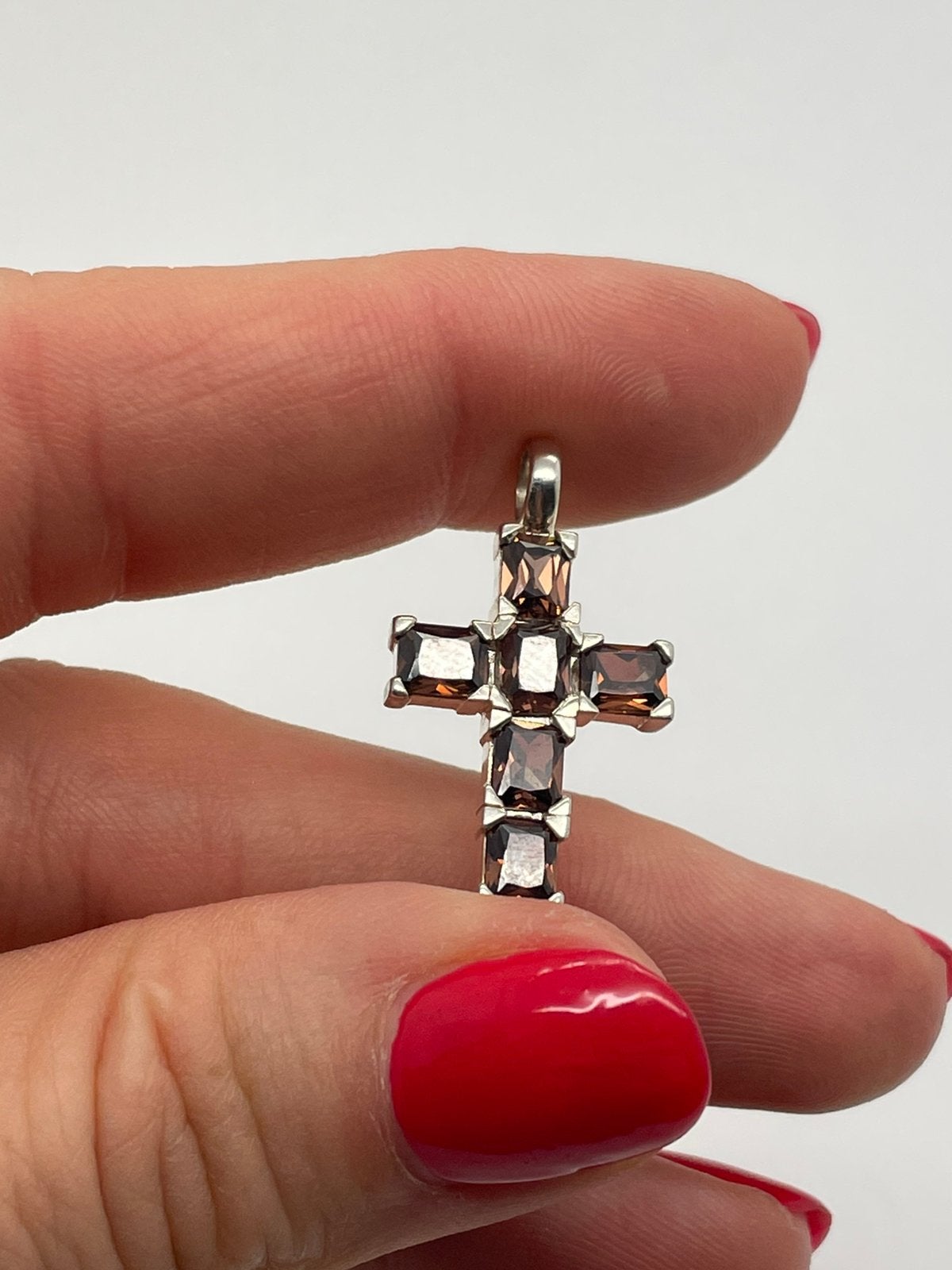 E364 Prachtige zilveren kruisje rooktopaas, Sieraden, Tassen en Uiterlijk, Kettinghangers, Ophalen of Verzenden, X, Zilver, Zilver