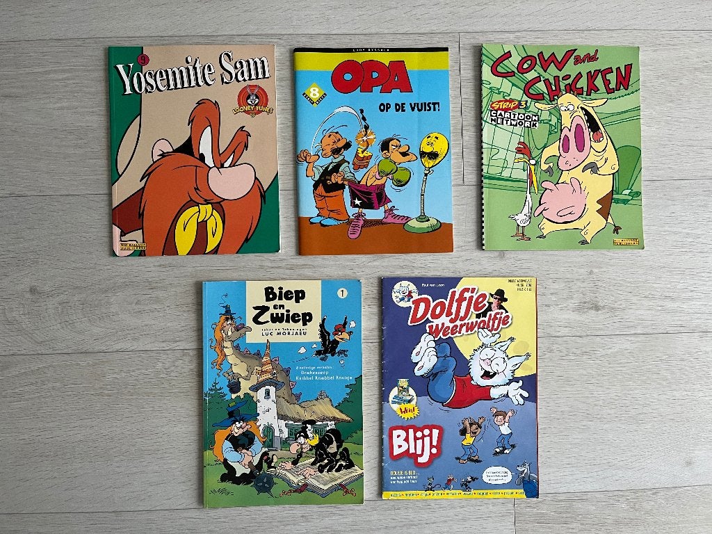 5 Stripboeken Cow and Chicken Yosemite Sam Biep en Zwiep, Meerdere stripboeken, Ophalen of Verzenden, Zo goed als nieuw