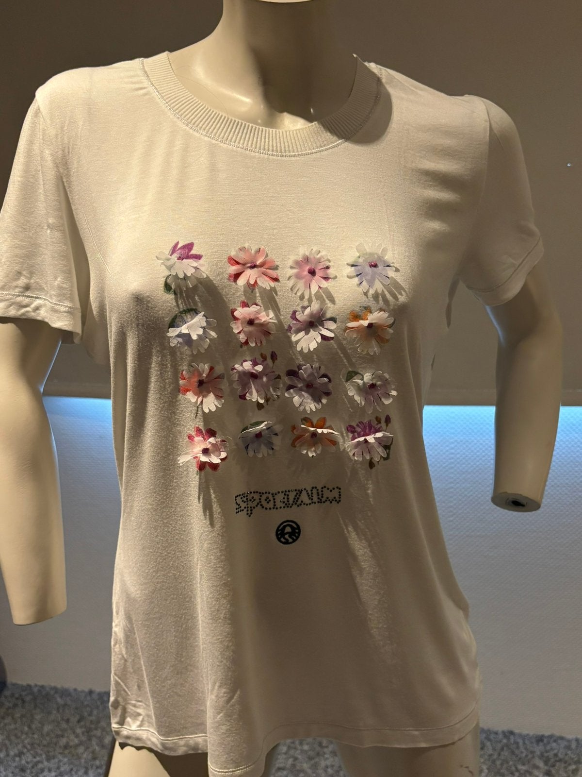 Sportalm shirt met losse bloemen maat 40, Maat 38/40 (M), ., Wit, Ophalen of Verzenden