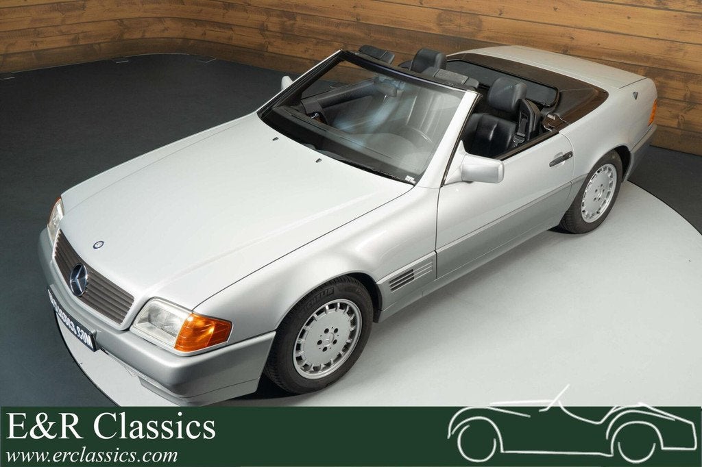 Mercedes 300 SL Cabriolet | 1990, Auto's, Oldtimers, Automaat, Achterwielaandrijving, Zwart, 190 pk