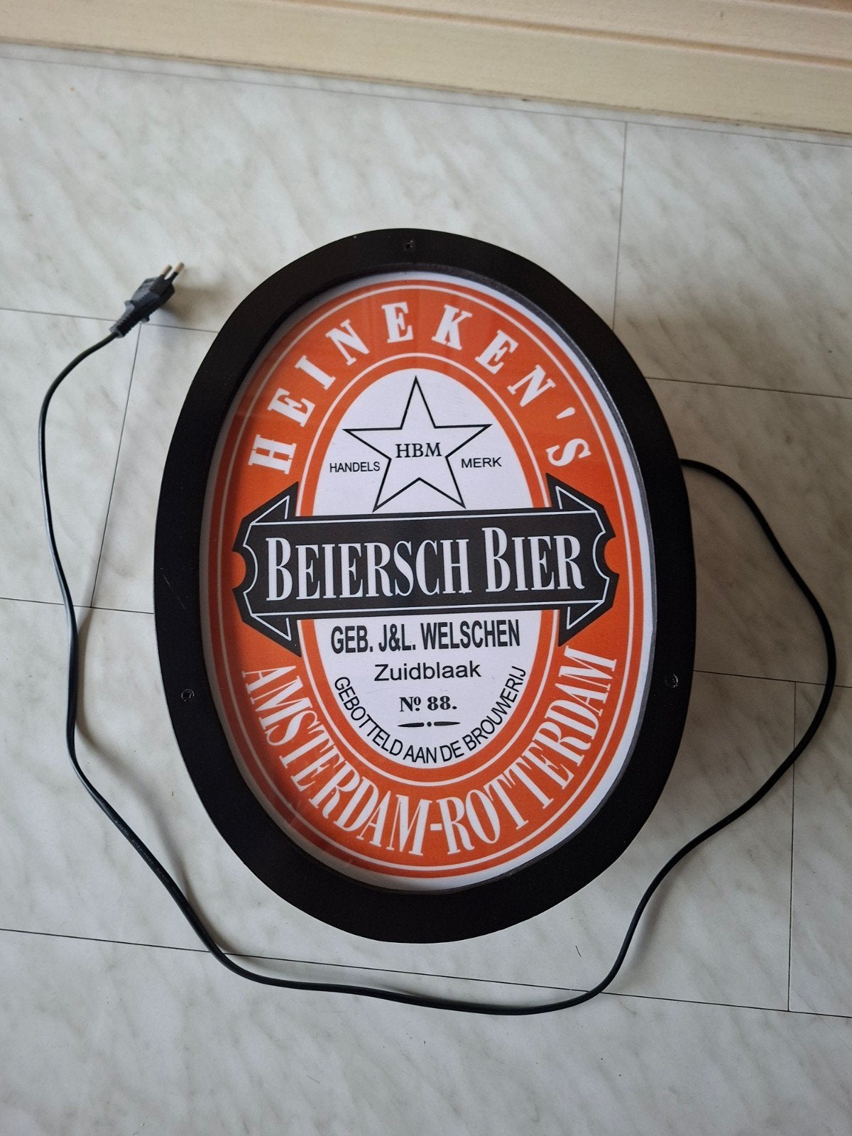heineken's wand lamp, Verzamelen, Ophalen of Verzenden, Zo goed als nieuw, Lichtbak of (neon) lamp