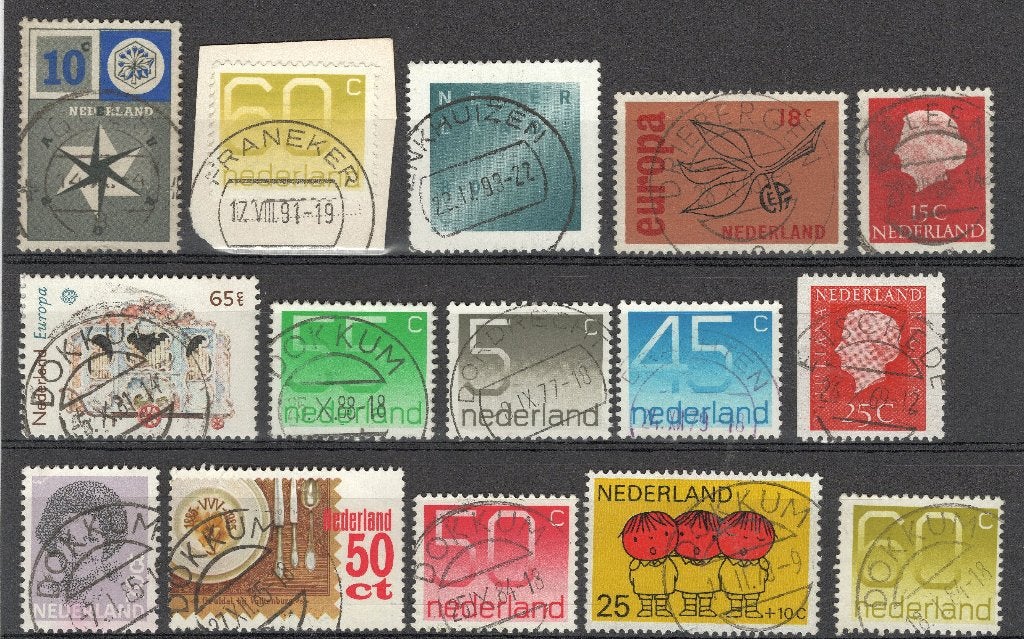 Stempels wo Franeker Dokkum Geleen Driebergen (9299), Verzenden, Na 1940, Gestempeld