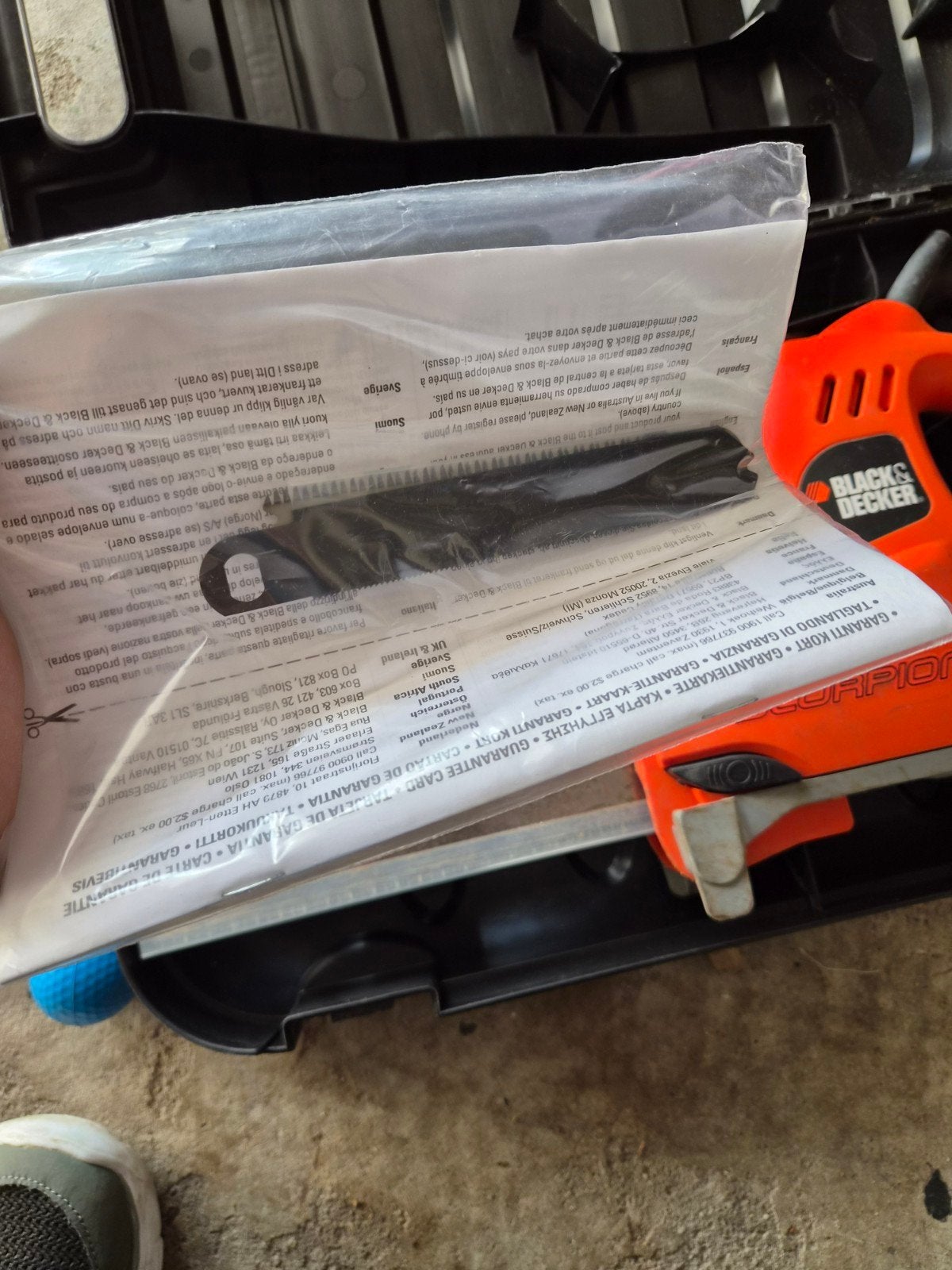 Black & Decker Scorpion Reciprozaag met koffer, Gebruikt, 600 tot 1200 watt, Ophalen of Verzenden, Black & Decker