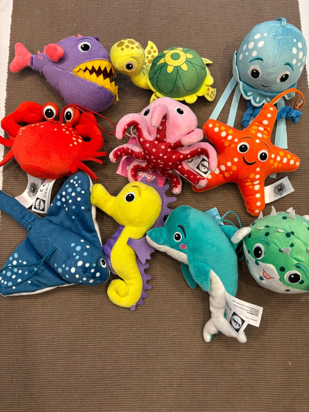 Grote collectie knuffels zeedieren van Lidl aquamini set 10!, Lidl, Ophalen of Verzenden, Zo goed als nieuw, Middelgroot (20 tot 80 cm)