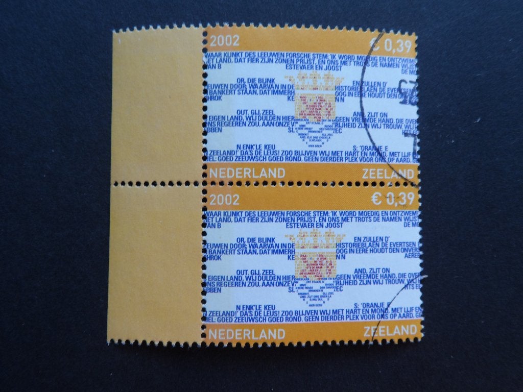 2002 NVPH 2075: Provincievlag Zeeland met tab links., Ophalen of Verzenden, Na 1940, Gestempeld