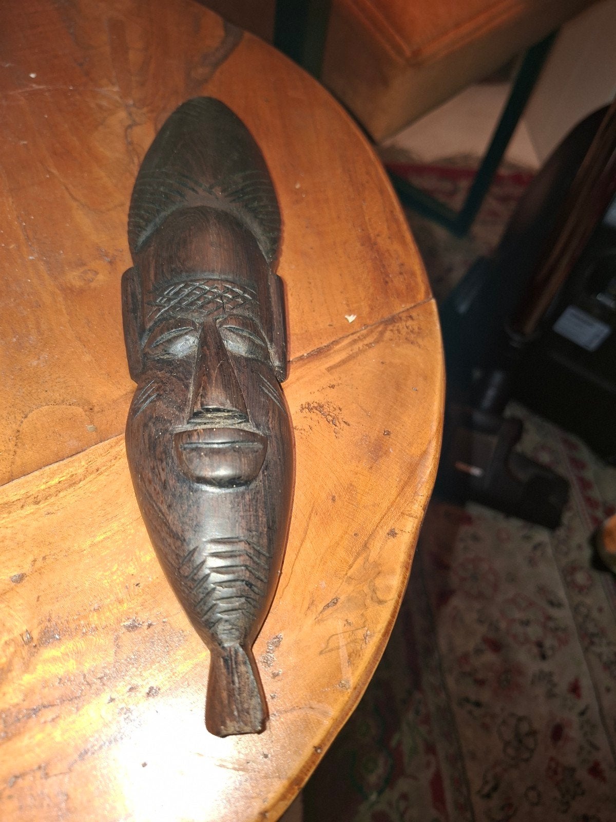 Vintage Afrikaans houten masker - Handgesneden kunst, Afrika, Masker, Ophalen, Hout