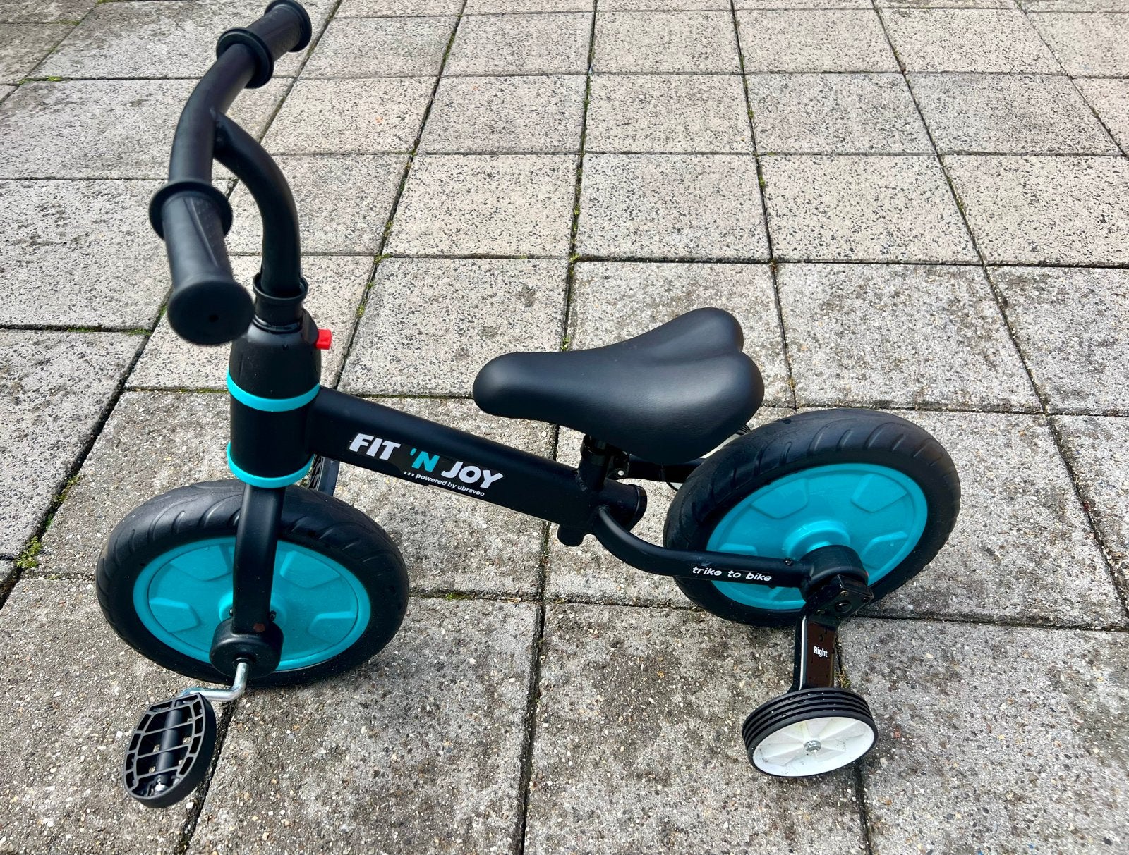 FIT 'N JOY Loopfiets/Driewieler met zijwieltjes, Terugtraprem, Zijwieltjes, Ophalen of Verzenden, Minder dan 16 inch
