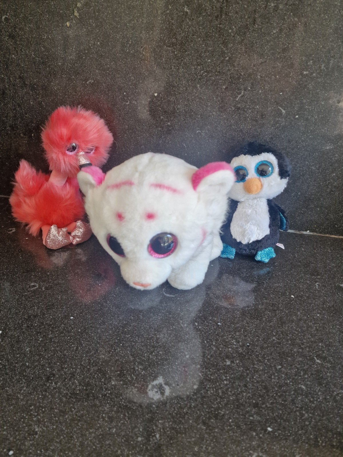 Ty Beanie Boos Knuffels: Flamingo, Tijger, Pinguïn, Gebruikt, Ophalen of Verzenden, Roze, Klein (minder dan 20 cm)