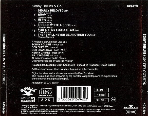 Foto 2 van Sonny Rollins – On The Outside (1991)