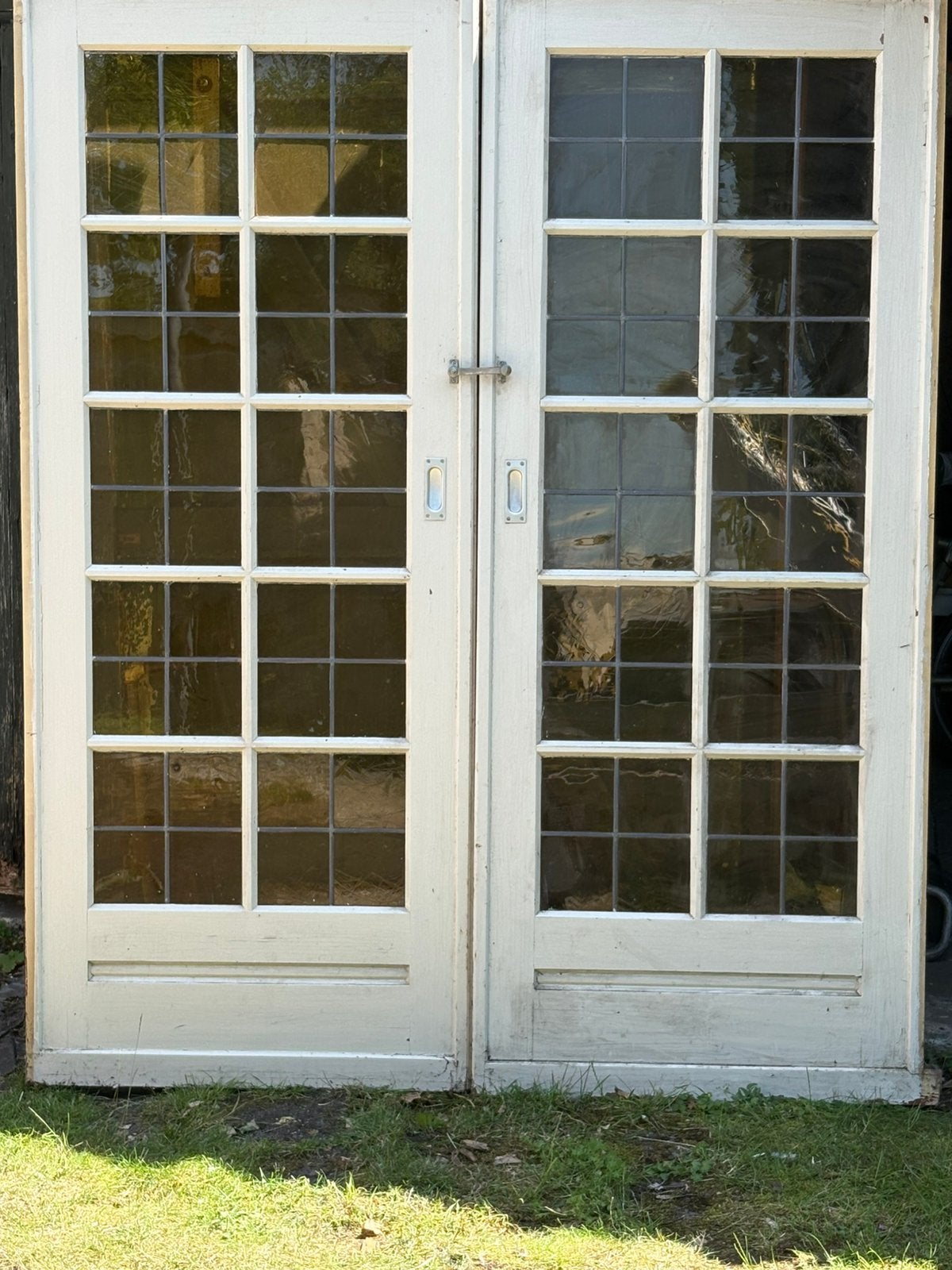 Orginele jaren 30 schuif/ensuite  deuren, Doe-het-zelf en Verbouw, Deuren en Horren, Ophalen, Binnendeur, 200 tot 215 cm, Glas