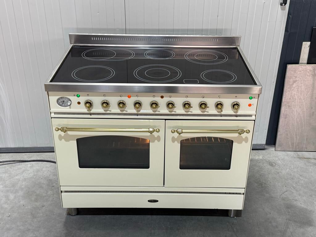 Boretti Fornuis met Keramische Kookplaat en Dubbele Oven, Bella, Hete lucht, 60 cm of meer, Keramisch