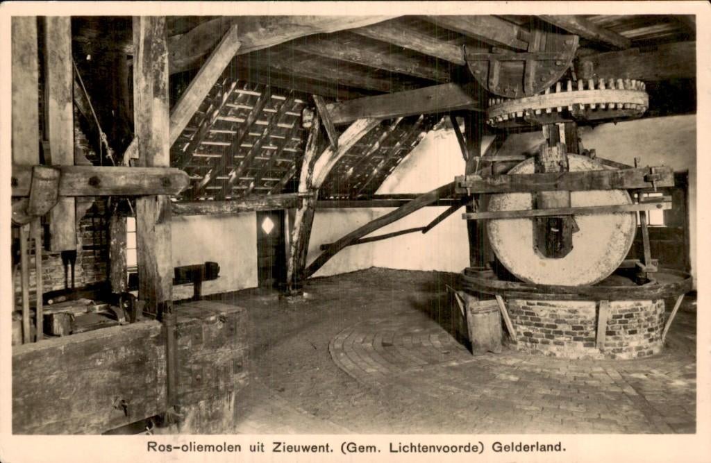 Zieuwent - Ros-oliemolen - interieur, Ophalen of Verzenden, Voor 1920, Gelopen, Gelderland