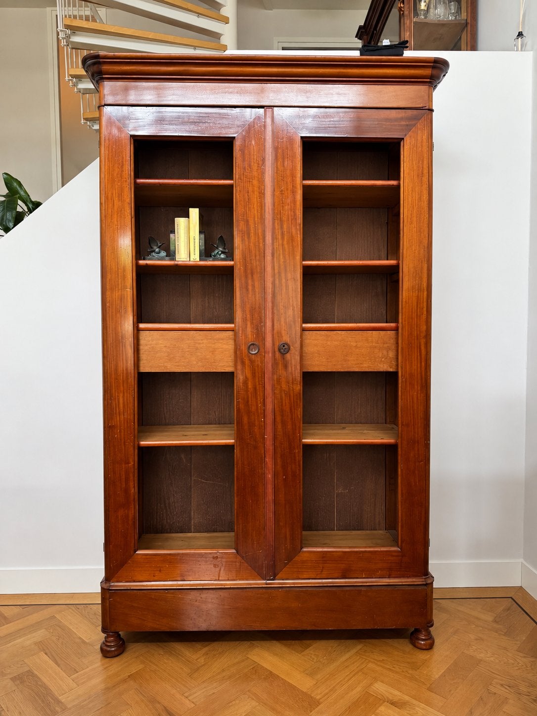 Antieke mahonie boekenkast Biedemeier 1820-1850, Ophalen of Verzenden