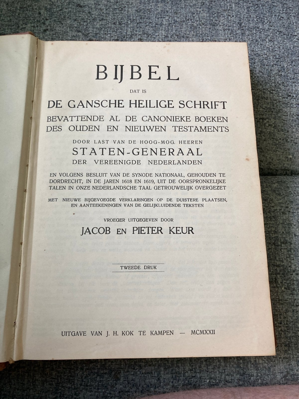 Statenbijbel (1922) - Het Oude Testament, Antiek en Kunst, Antiek | Boeken en Bijbels, Ophalen of Verzenden