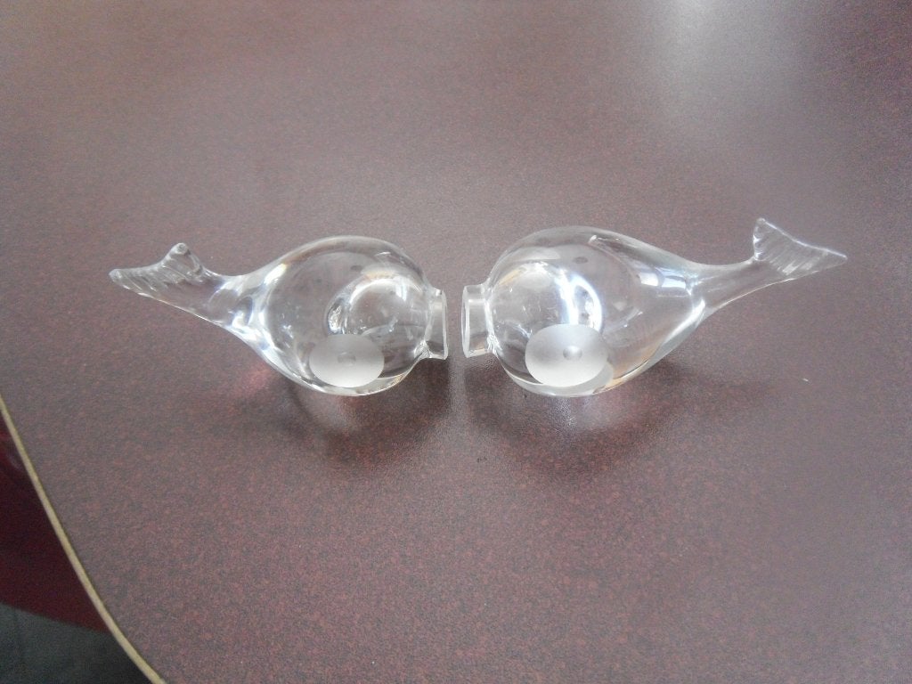 2 vintage glazen vissen, scandinavië, gemerkt hadeland, Antiek en Kunst, Ophalen of Verzenden