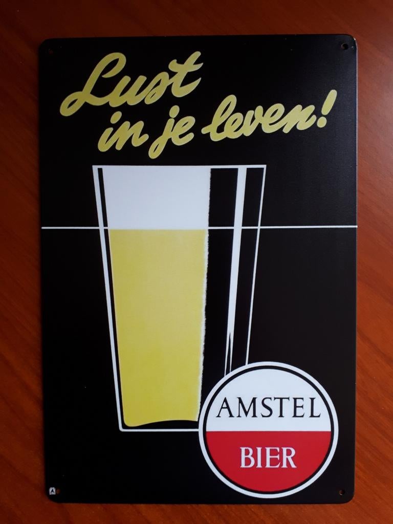 Amstel Bier 20x30 cm Metalen Reclamebord, Ophalen of Verzenden, Nieuw, Reclamebord, Plaat of Schild, Amstel
